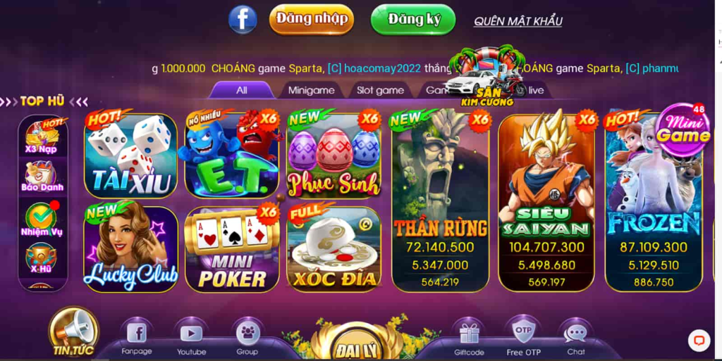 Các trò chơi đa dạng tại Choangclub